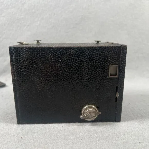 Vintage Antique‎ Film Box Camera Unbranded UNTESTED Black Leather look 1900's - Picture 4 of 8